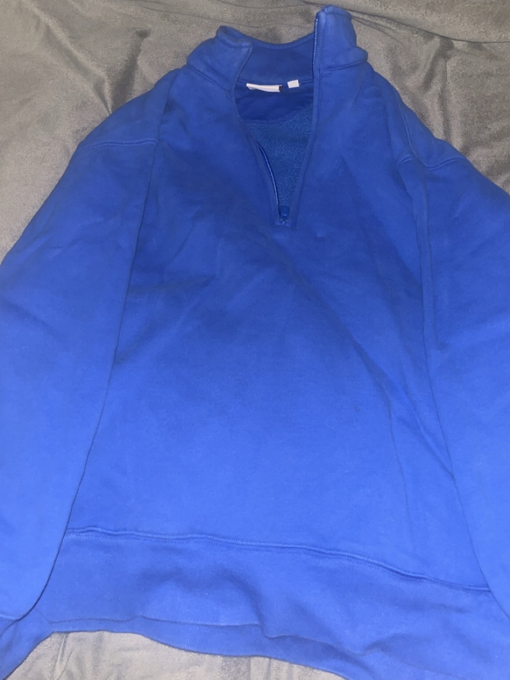 Blue Quarter-Zip Men's Sweater
